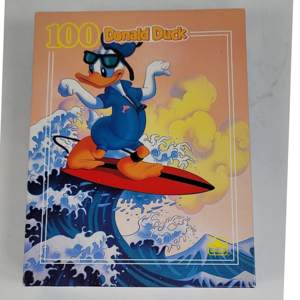Vintage Golden Disney Donald Duck Surfing 100 Piece Jigsaw Puzzle 4649D-44 Retro